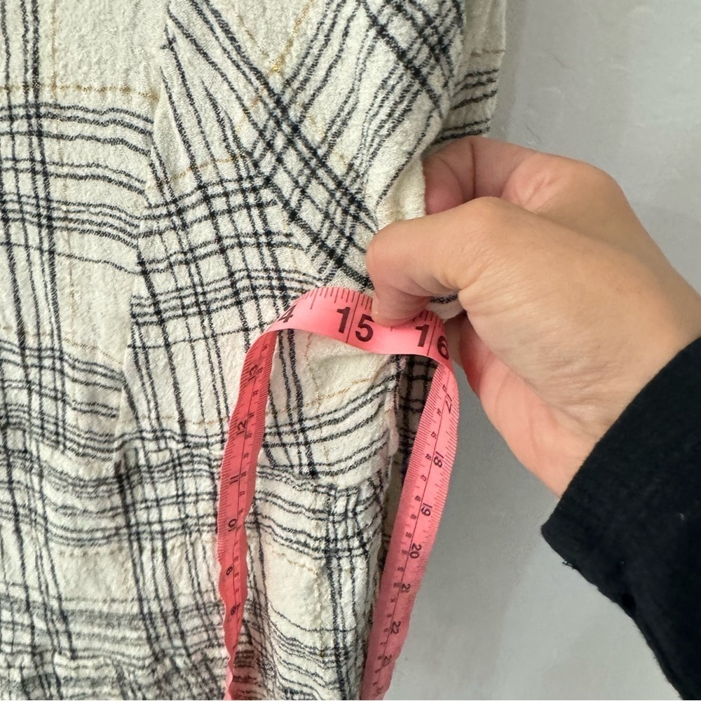 Anthropologie Darlene Plaid Peasant Blouse Top Tunic Metallic Thread Size XS - Picture 10 of 10